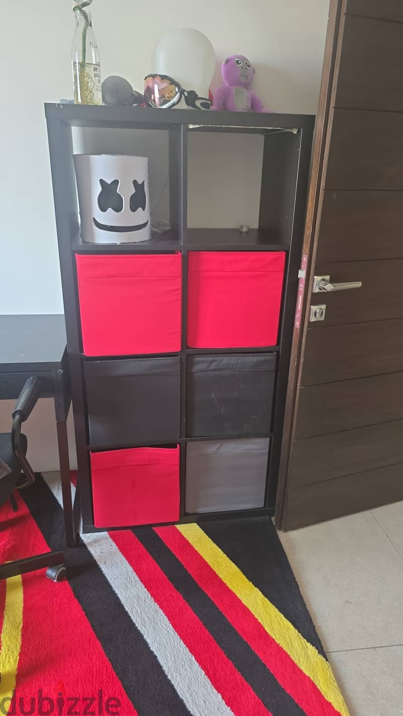 Ikea bed, desk and cube storage 1