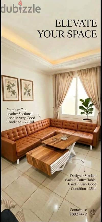 Genuine Leather Sofa Coffee Table Storage Stand