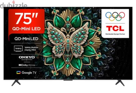 TCL 75C6K UK 75 Inch QD Mini LED 4K HDR10 Smart TV Google TV Dolby
