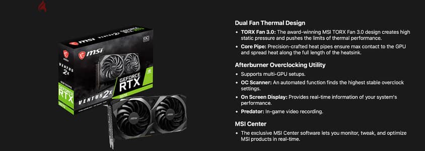 بطاقة الرسوميات MSI GeForce RTX 3070 VENTUS 2X OC