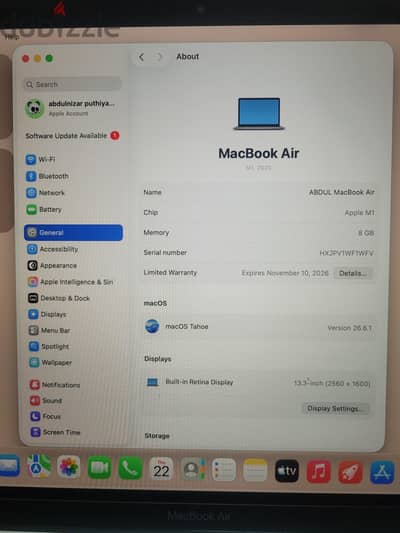 MacBook Air 13" M1,2020 M1, 2020