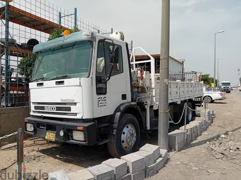 IVECO EuroCargo cargo truck with hydraulic crane. 1