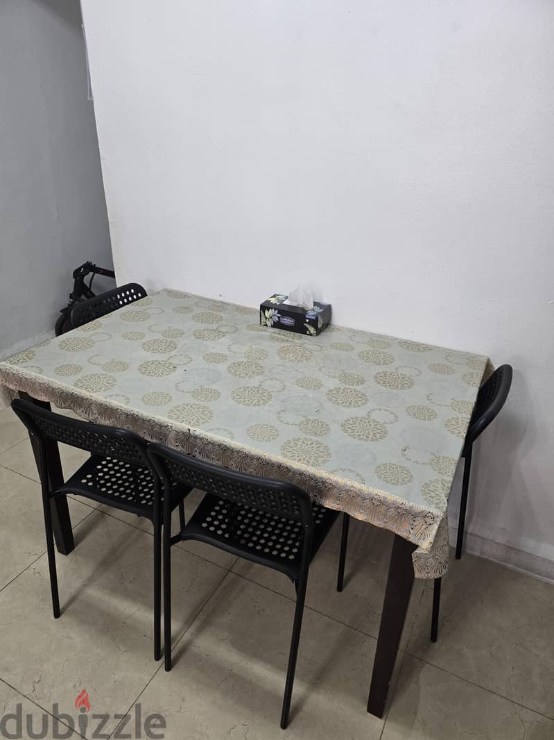 4-seater dining table set with modern chairs - Great condition! 2