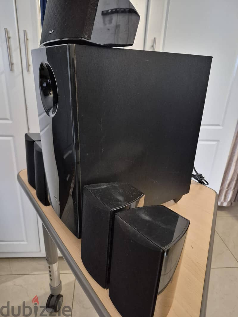 Onkyo Home Theater Surround Sound Speakers + Powered Subwoofer 2