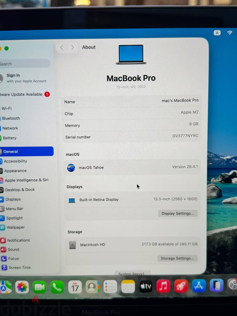 MacBook pro touchbar M2 RAM 8. stroge 256GB 6
