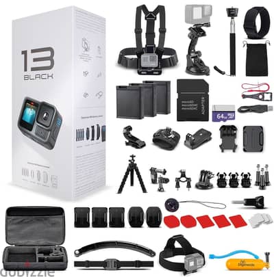 GoPro HERO13 - Action Camera + 64GB Card, 50 Piece Accessory Kit