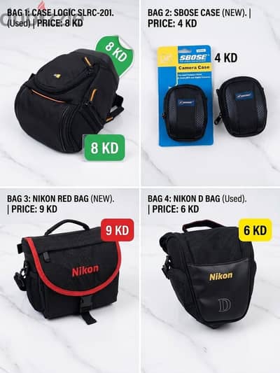 Camera Bags Collection in Mint condition for sale