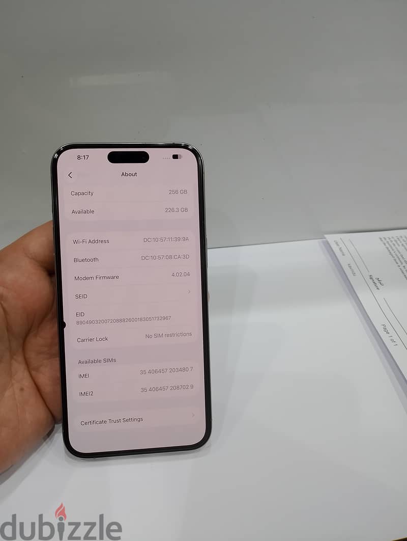 iPhone 15pro max 256GB 7