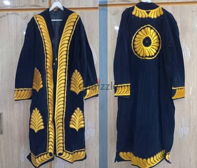 Brand new front-open coats with gold-thread embroidery (شالح مخمل)