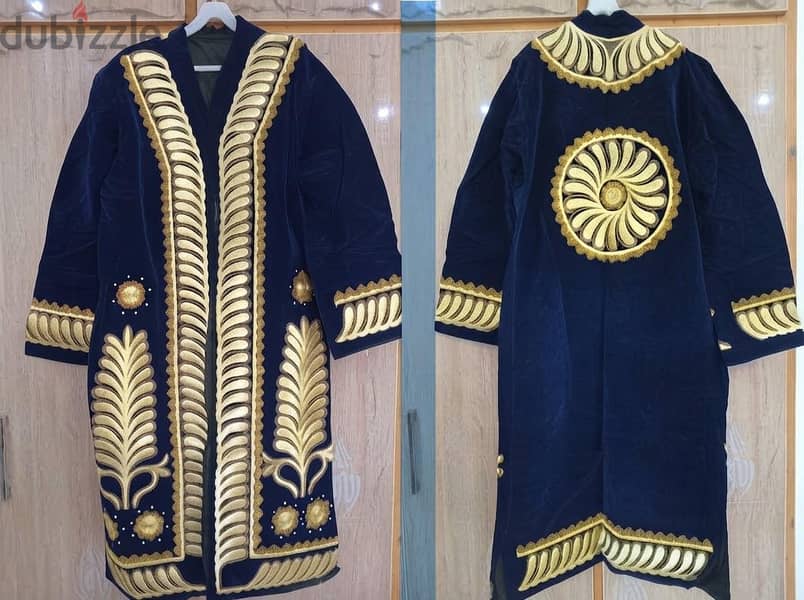 Brand new front-open coats with gold-thread embroidery (شالح مخمل) 2