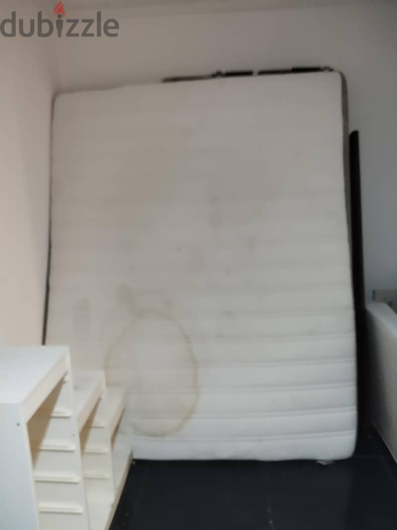 king size spring mattress, kids bed n mattress, shelves all for 10 kd 2