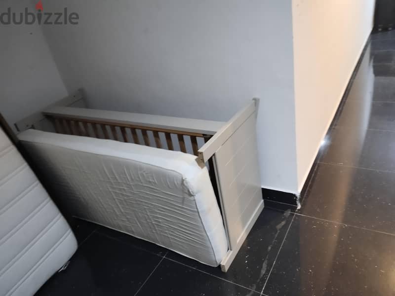 king size spring mattress, kids bed n mattress, shelves all for 10 kd 3