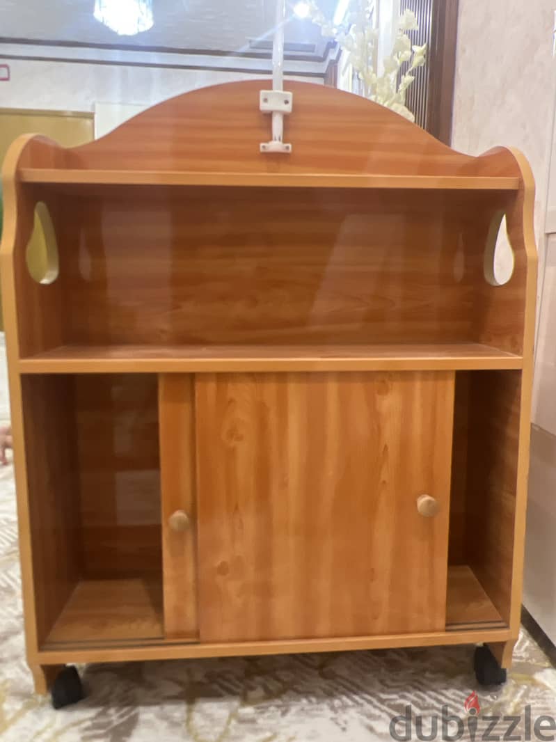 Baby crib, wooden design, one side open,comfortable, up till 3 years. 2