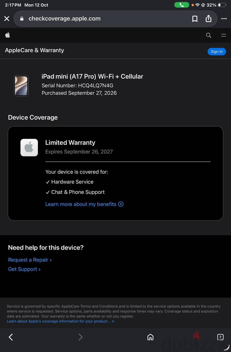 Ipad A17pro mini 7-512 gb Wifi+cellular 5