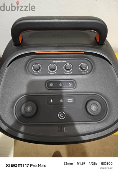 سماعه JBL بارتي بوكس 520 استخدام شهر مع الحامل والكرتون والشاحن