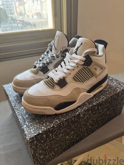 Jordan 4s military black with custom laces