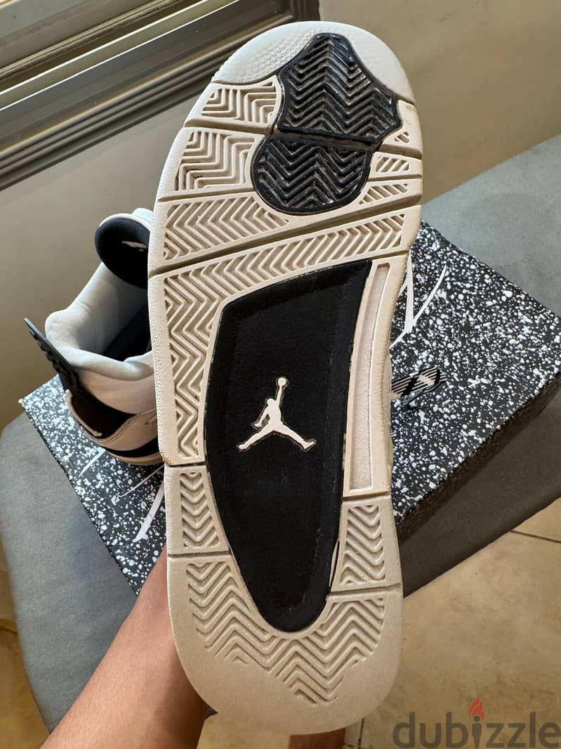Jordan 4s military black with custom laces 1