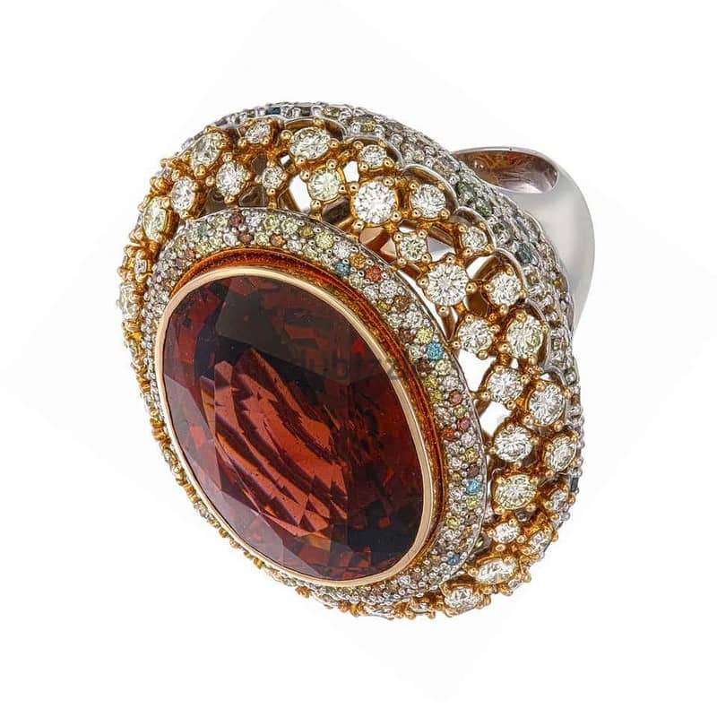 Zorab Creation 30.30 carat Fancy Tourmaline Crimson Ring 1