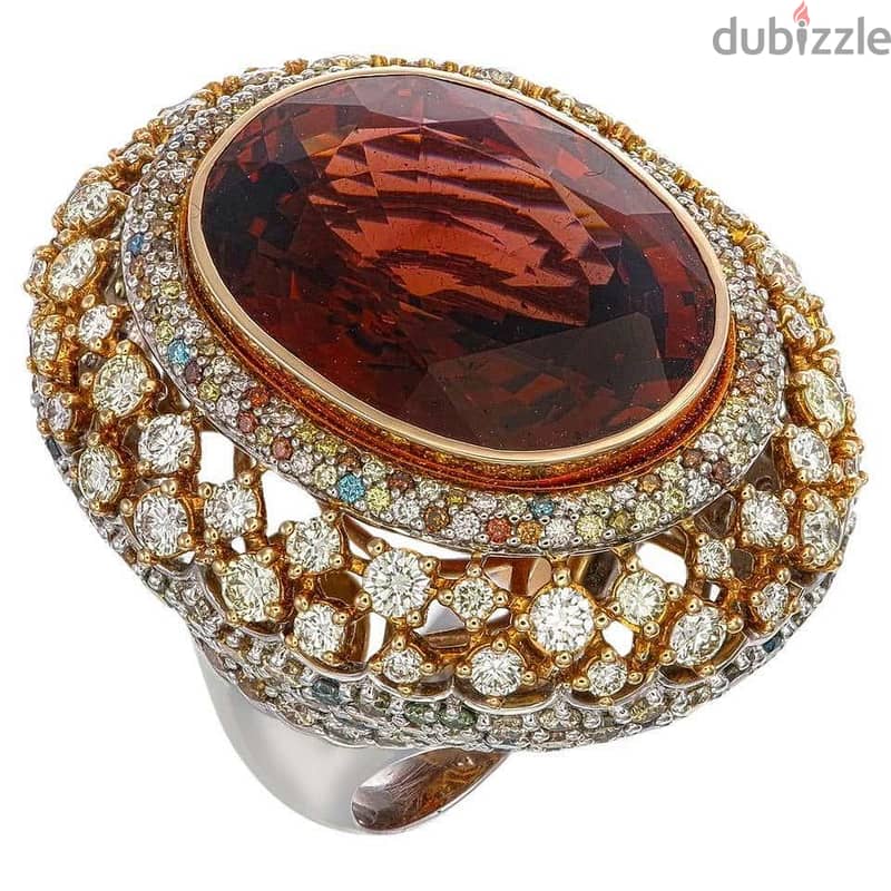 Zorab Creation 30.30 carat Fancy Tourmaline Crimson Ring 2