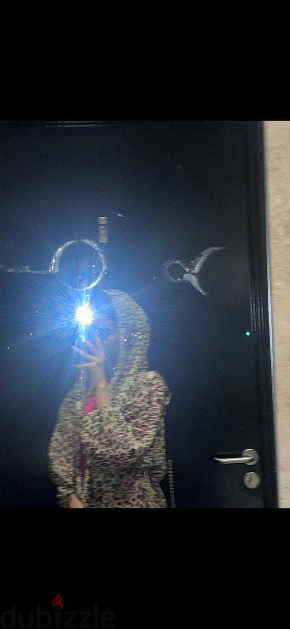 Leapord Print chiffon Abaya with scarf 8