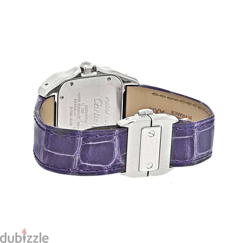Cartier 18K White Gold Santos 100 Unisex White Gold Diamond Watch 3