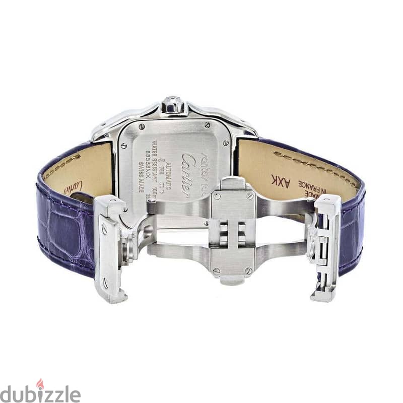 Cartier 18K White Gold Santos 100 Unisex White Gold Diamond Watch 10