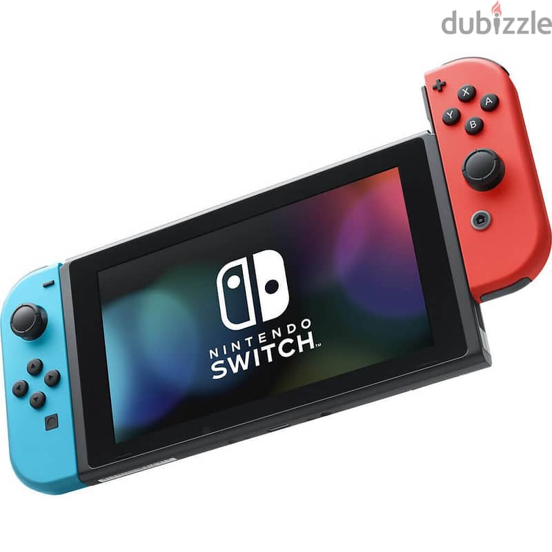 Nintendo Switch with Neon Blue and Neon Red Joy-Con - Handheld Gaming 2