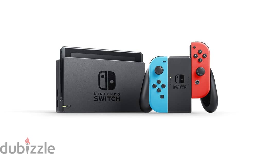 Nintendo Switch with Neon Blue and Neon Red Joy-Con - Handheld Gaming 4