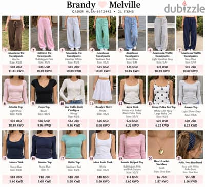 طلبية Brandy Melville أصلية من أمريكا  | 21 قطعة جديدة بالكامل