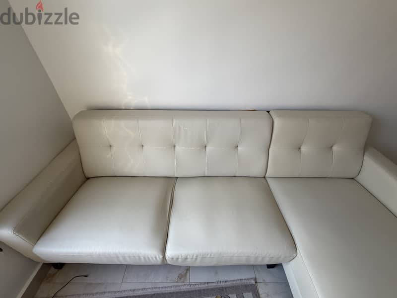 Home Centre L\-Shaped 3\-Seater Sofa with Chaise Lounge – Beige 1
