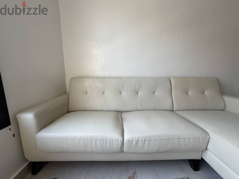 Home Centre L\-Shaped 3\-Seater Sofa with Chaise Lounge – Beige 3
