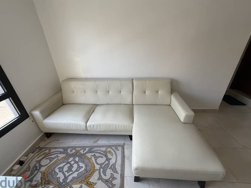 Home Centre L\-Shaped 3\-Seater Sofa with Chaise Lounge – Beige 5