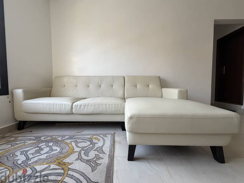Home Centre L\-Shaped 3\-Seater Sofa with Chaise Lounge – Beige 6