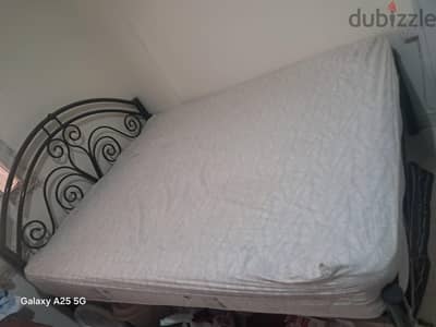 Metal Queen Size cot/Bed With Mattress for sale in good condition.