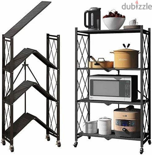 4 layer kitchen rack metal foldble 1