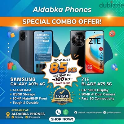 Samsung A07s 4G and Zte 5G