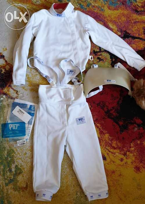 Kids Fencing Jacket, Trousers and Breast Protection for sale! Size 140 0