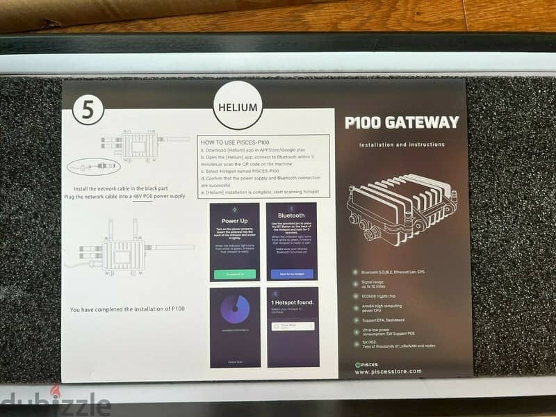 BRAND NEW Pisces P100 Gateway- EU868- Helium OUTDOOR Miner 1