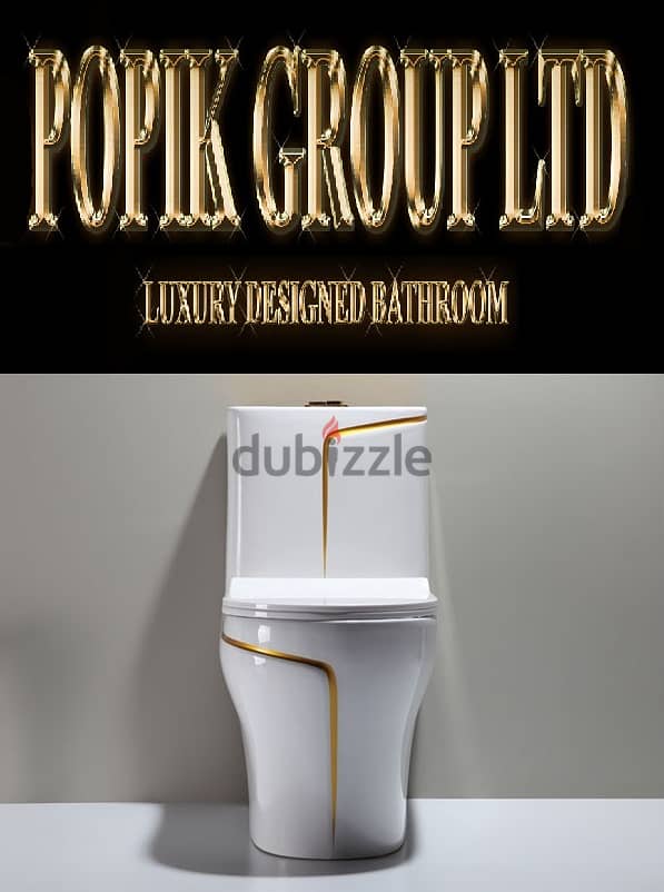 white wc toilet design models with gold line by POPIKGROUP 4