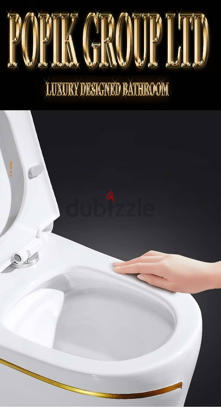 white wc toilet design models with gold line by POPIKGROUP 5