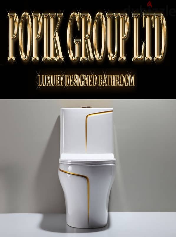 white wc toilet design models with gold line by POPIKGROUP 6