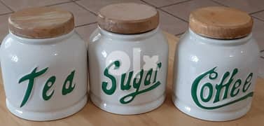 Porcelain Tea Sugar  Coffee Jars