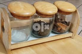 Canisters Glass for Storage of Spices 3pcs