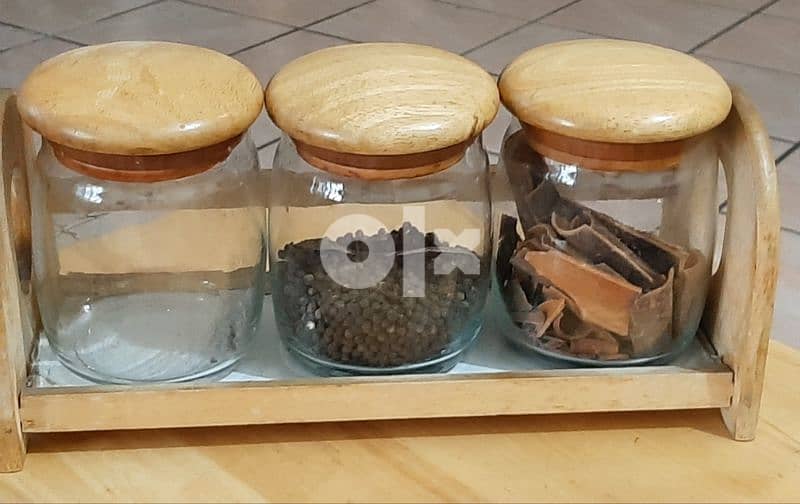 Canisters Glass for Storage of Spices 3pcs 1