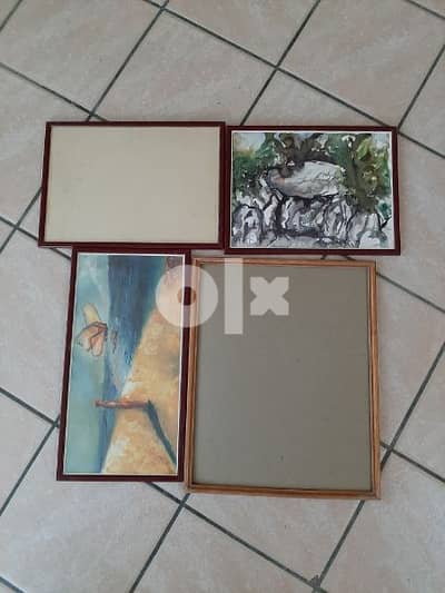 4 Photo Frames different sizes with and without Glass