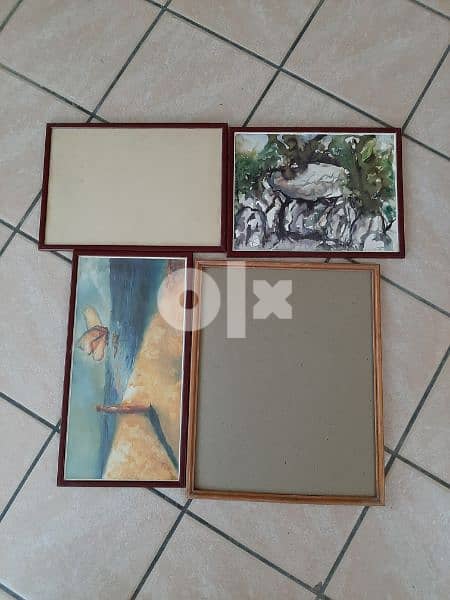 4 Photo Frames different sizes with and without Glass 0
