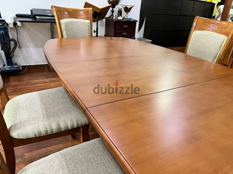 Large Extendable Dining Food Eating Table طعام للأكل كبيرة طاولة 6