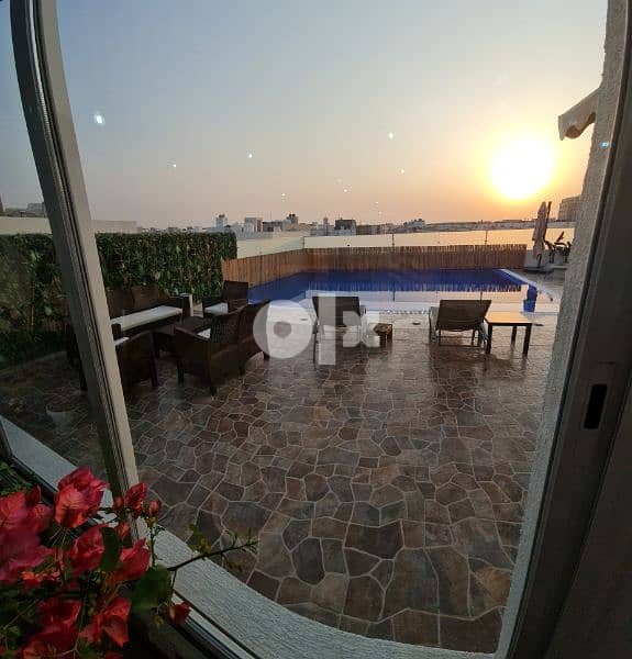 amazing fully furnished villa flat with pool and gym in Masayel 7