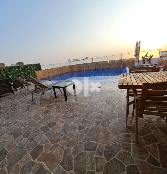 amazing fully furnished villa flat with pool and gym in Masayel 8