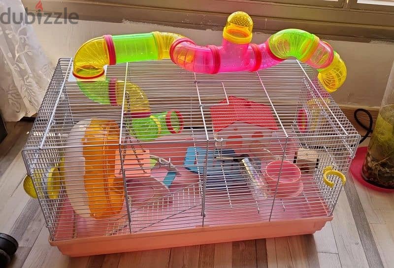 Syrian Hamster large cage and toys 0
